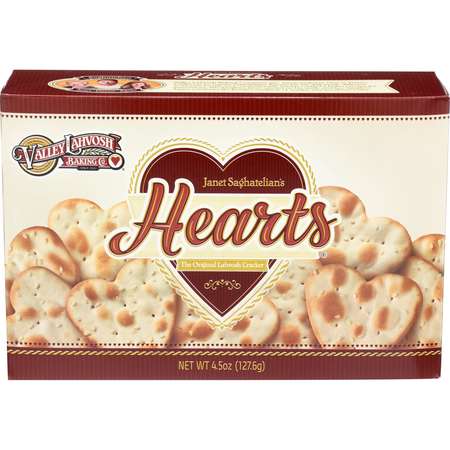 VALLEY LAHVOSH Lahvosh Crackerbread Hearts Original 4.5 oz., PK12 4701300